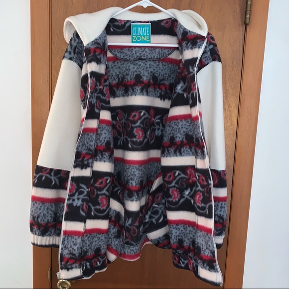 Women’s XL Vintage CLIMATE ZONE Zip Hood Full Zip Thick Fleece Coat EXCELLENT - Picture 12 of 15